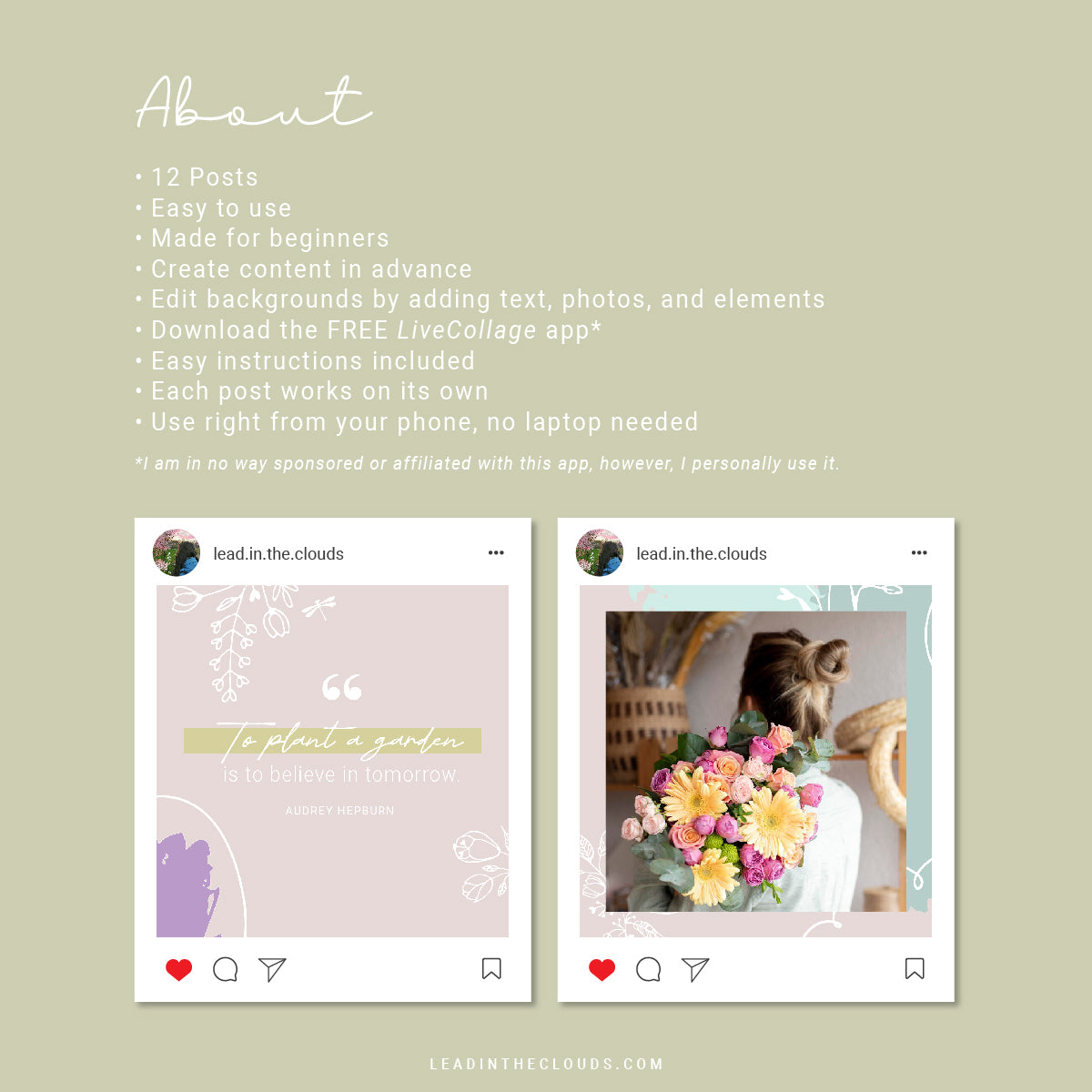 Floral Doodle - Instagram Puzzle Feed Backgrounds