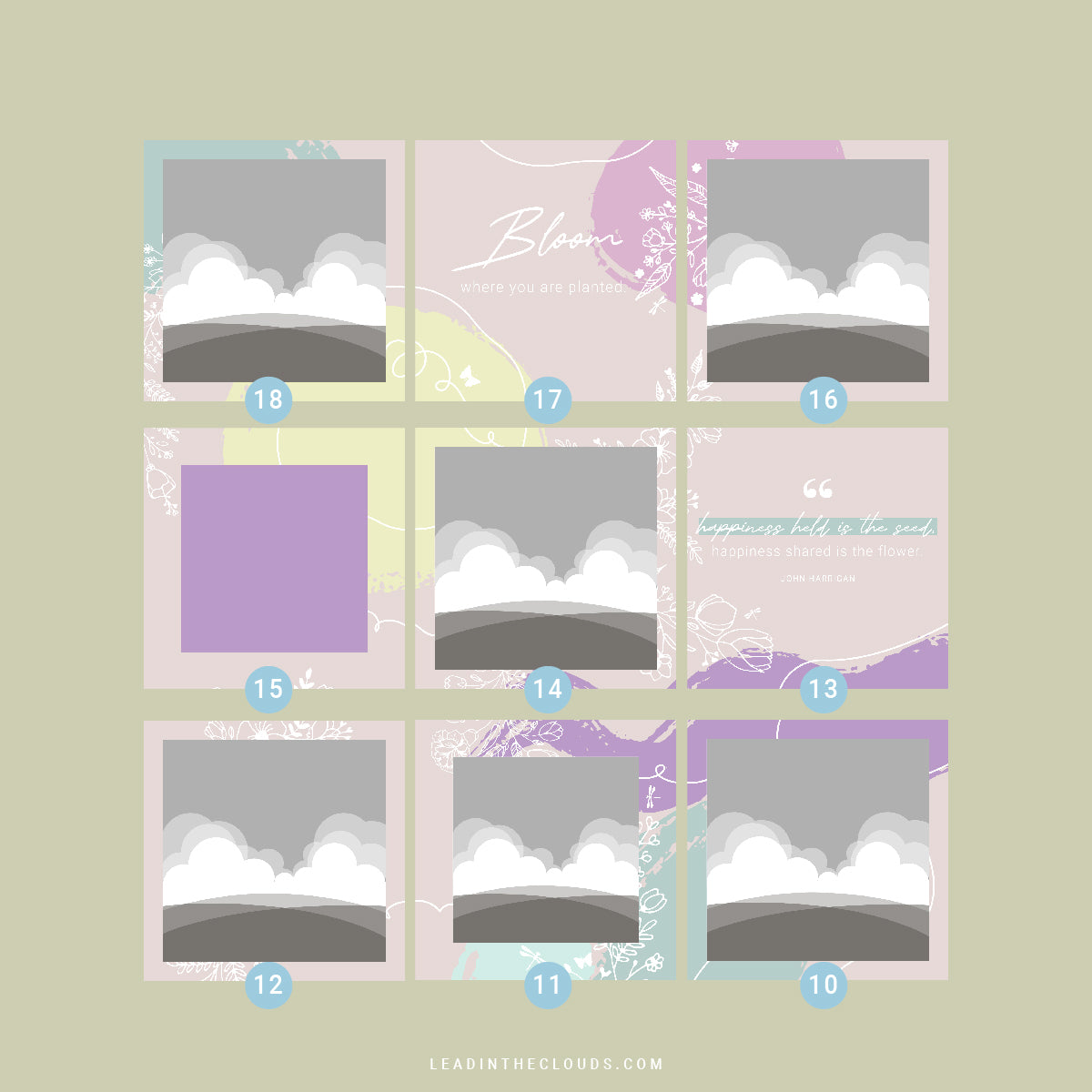 Floral Doodle - Instagram Puzzle Feed Backgrounds
