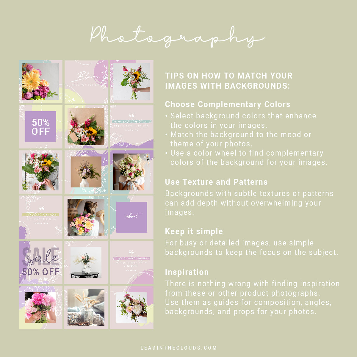 Floral Doodle - Instagram Puzzle Feed Backgrounds
