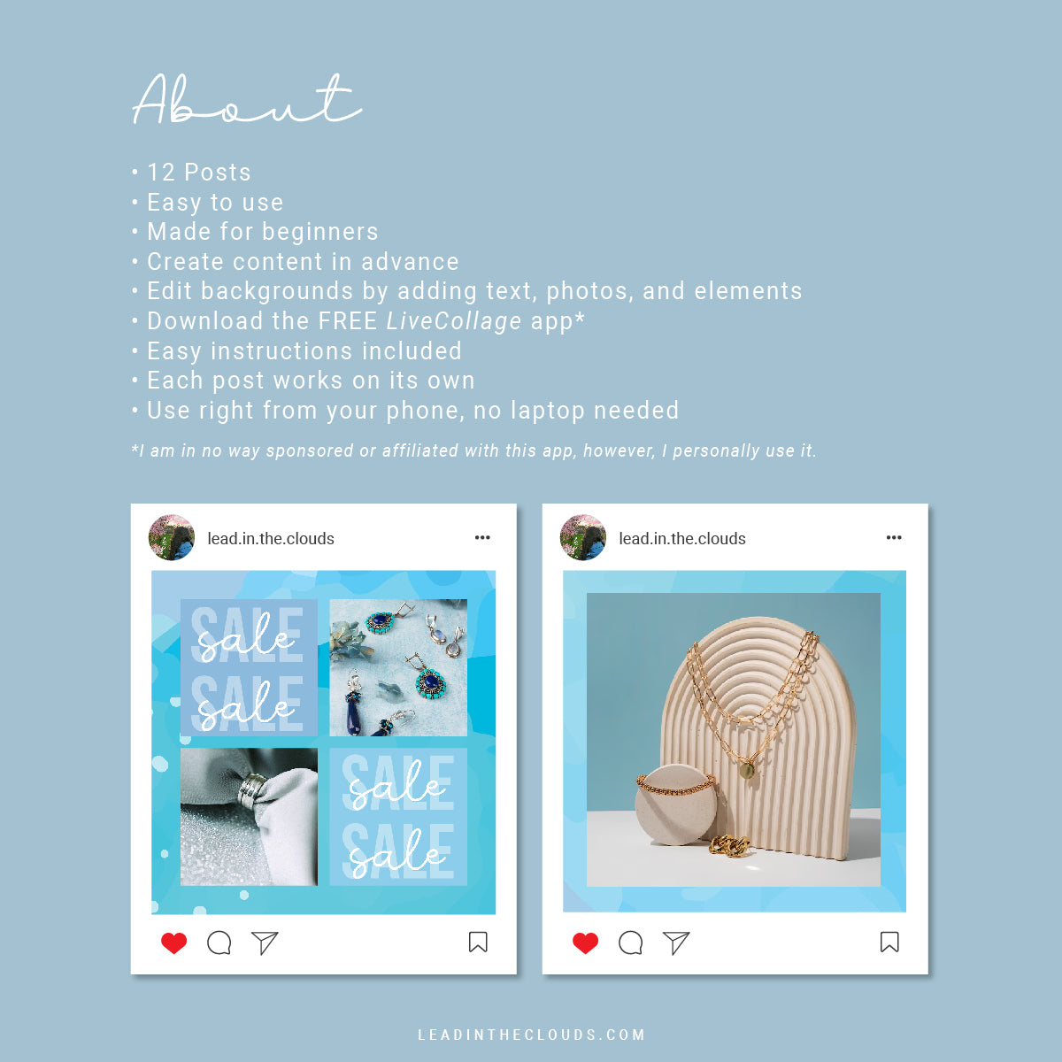 Something Blue - Instagram Puzzle Feed Backgrounds