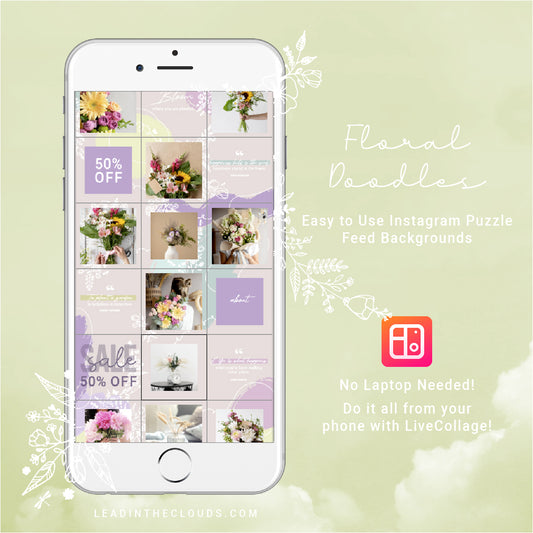 Floral Doodle - Instagram Puzzle Feed Backgrounds