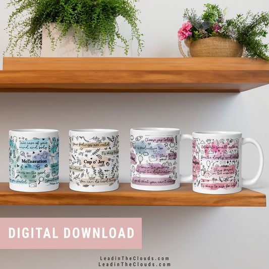 Daily Reminders x 4 - Mug Digital Design