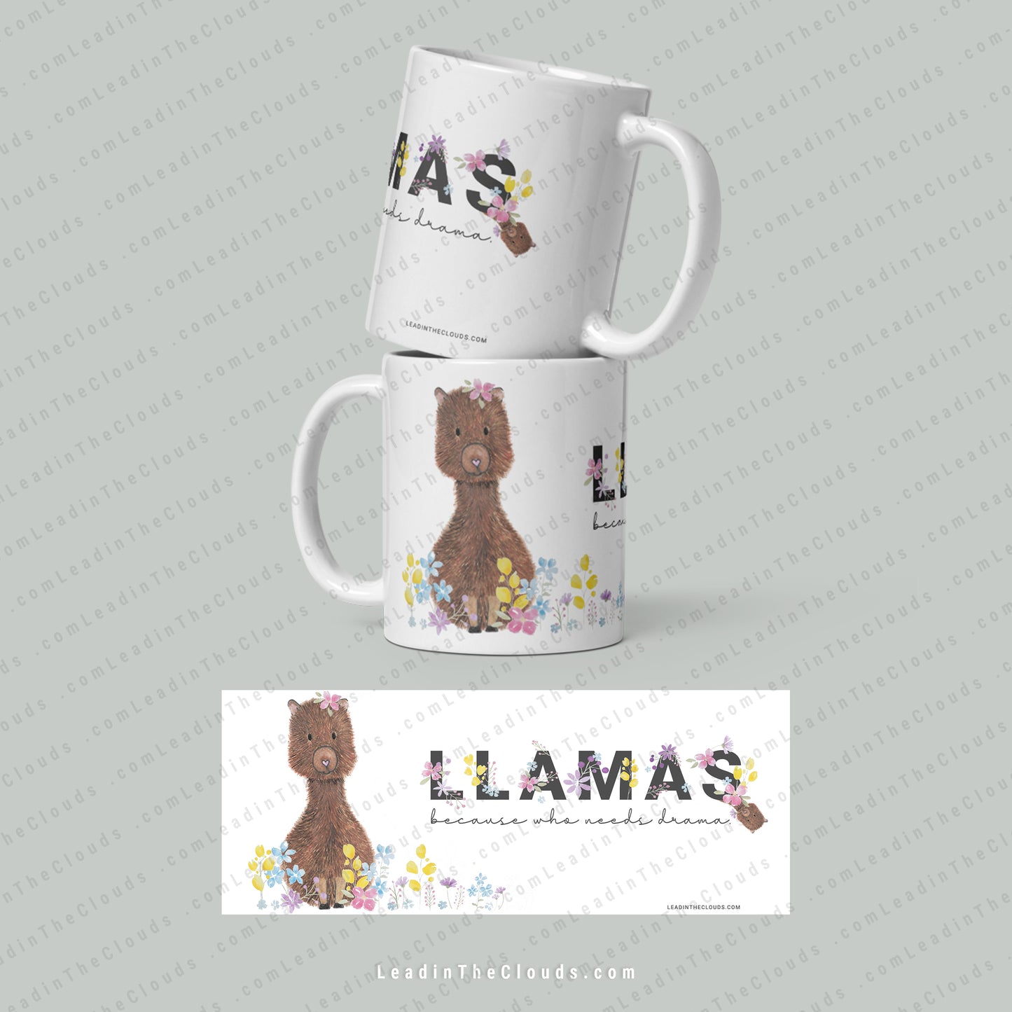 Llama's Because Who Needs Drama - Mug Digital Design