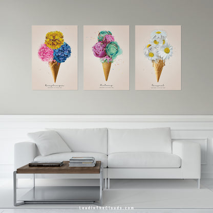 Floral Ice Cream Dream Collection - Set of 3